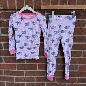 Miozing Disney Stitch Angel Bamboo Long Sleeve Pajamas Size 3-4 Toddler Girls